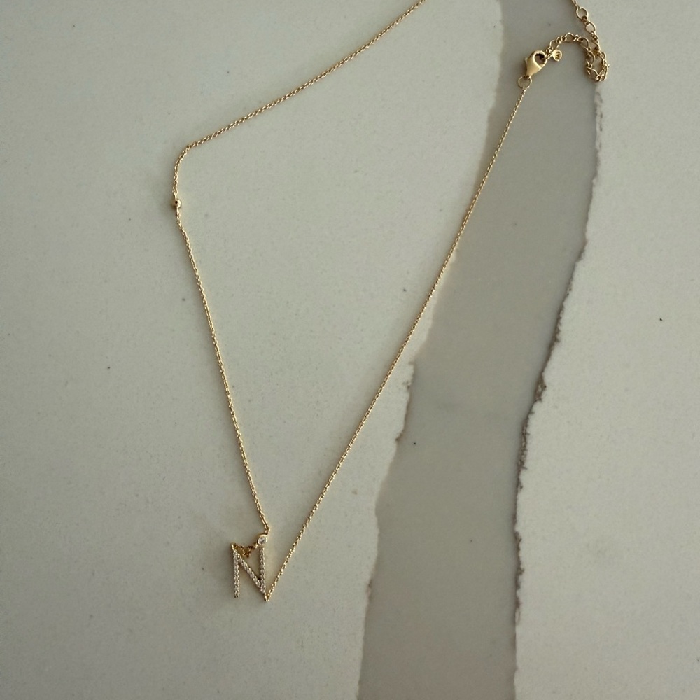 Gold Initial 'N' Necklace